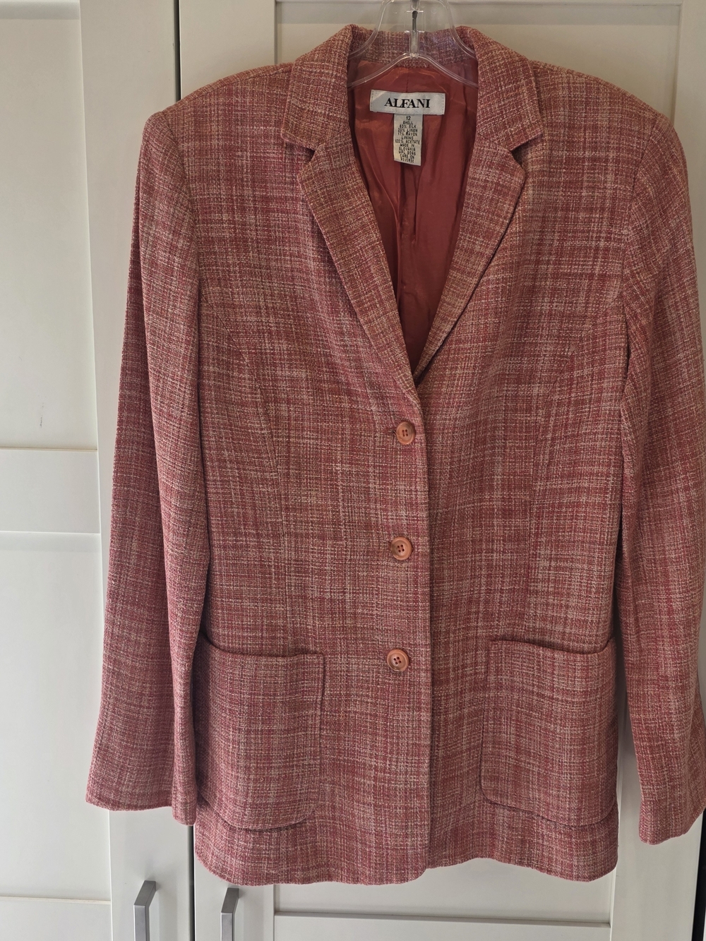 Alfani Women’s Pink Tweed Blazer Jacket